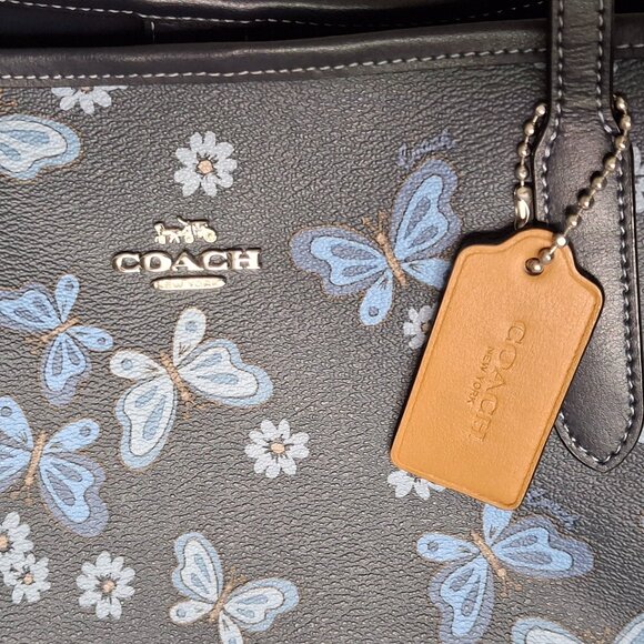 Coach City Tote Bag in Lovely Butterfly Print - Picture 3 of 8